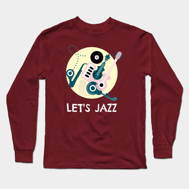 Modern Let's Jazz musician Long Sleeve T-Shirt by DeliriousSteve